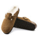 Birkenstock Suede Leather Boston Shearling